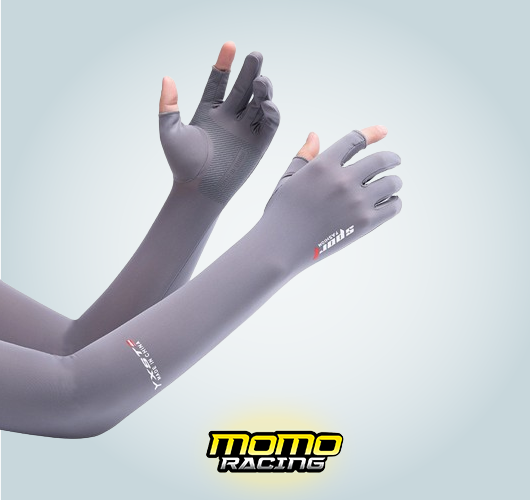 Gray Long sport gloves