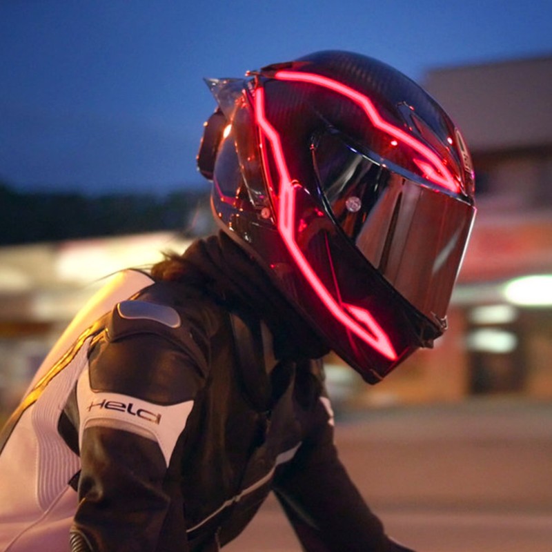 Helmet LED light strip