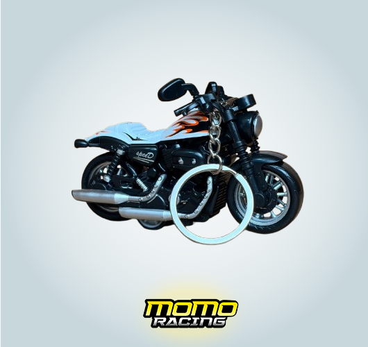 White S Motorcycle keyring