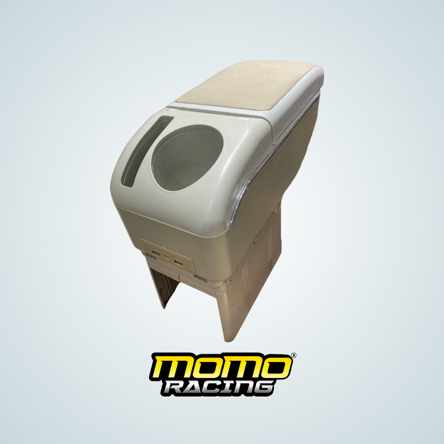 White elbow rest cup holder