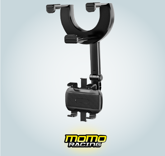 Interior mirror phone holder