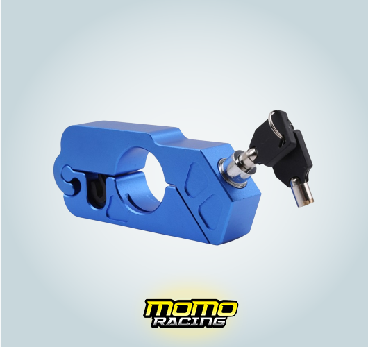 Blue X handlebar lock